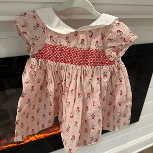 Janie and Jack Pink Floral Dress with White Collar